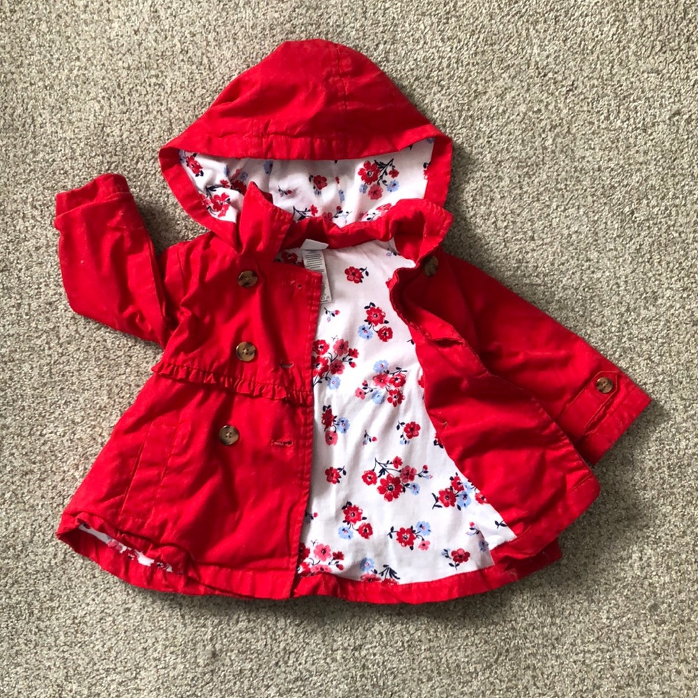 Like New Red Button Front Light Jacket
